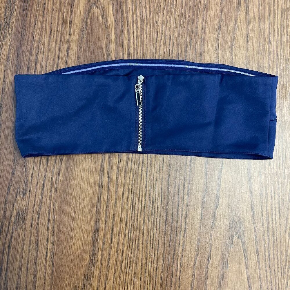 WeWoreWhat Duchess Satin Bandeau Top - Navy - Size 4 - NWT - Picture 3 of 4